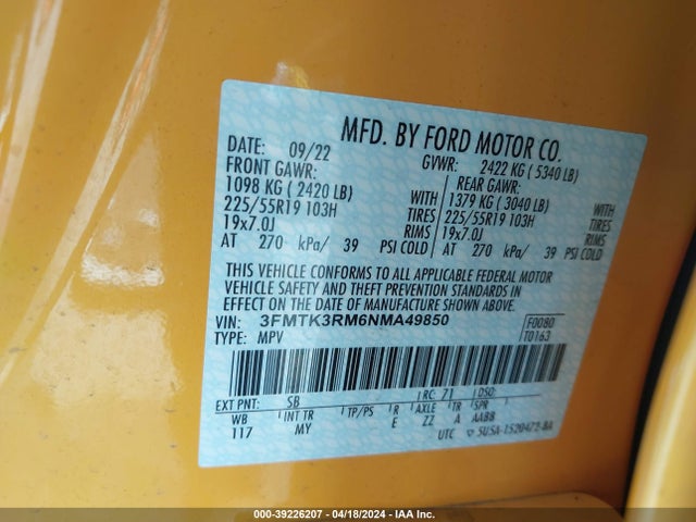 Ford Mustang Mach-e Premium 2022 3FMTK3RM6NMA49850 Image 9