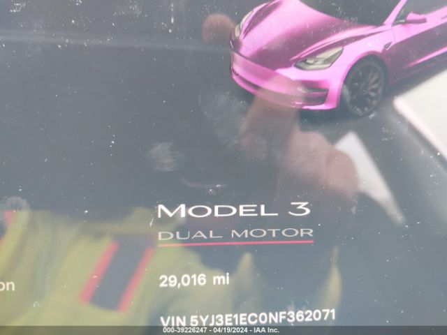 5YJ3E1EC0NF362071 Tesla Model 3 Performance Dual Motor All-wheel Drive