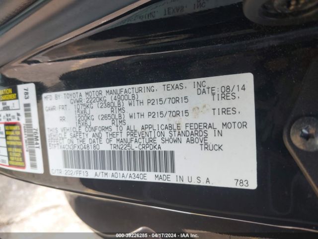 5TFTX4CN3FX048180 Toyota Tacoma