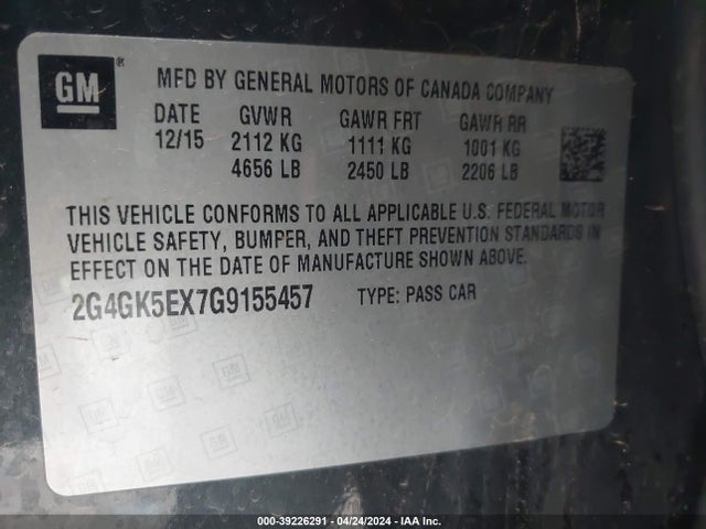 2G4GK5EX7G9155457 Buick Regal Turbo