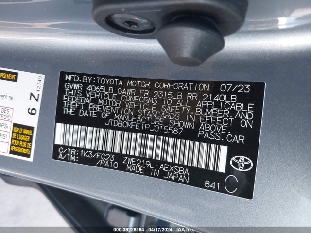 Toyota Corolla Hybrid Se 2023 JTDBCMFE1PJ015587 Image 9
