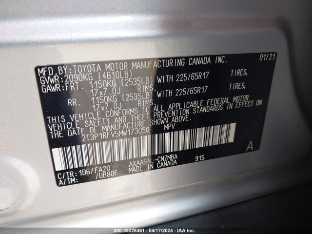 Toyota Rav4 Xle 2021 2T3P1RFV5MW173050 Image 9