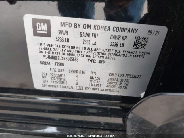 KL4MMDSLXNB065688 Buick Encore Gx Fwd Select