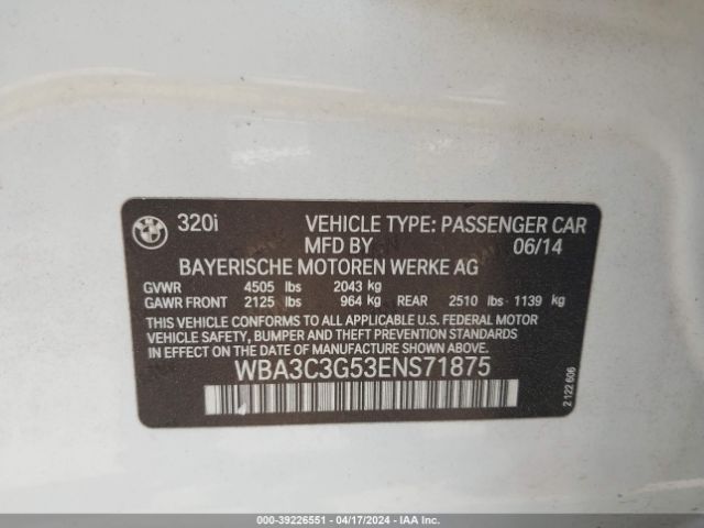 WBA3C3G53ENS71875 BMW 320i Xdrive