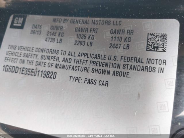 1G6DD1E35E0119820 Cadillac Cts Premium