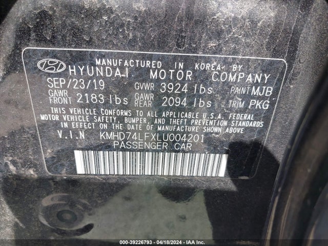 Hyundai ELANTRA SE 2020 KMHD74LFXLU004201 Image 9