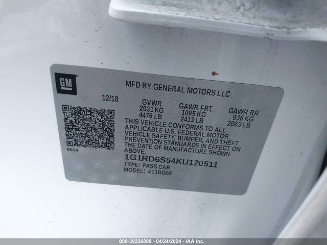 Chevrolet Volt Premier 2019 1G1RD6S54KU120511 Image 9