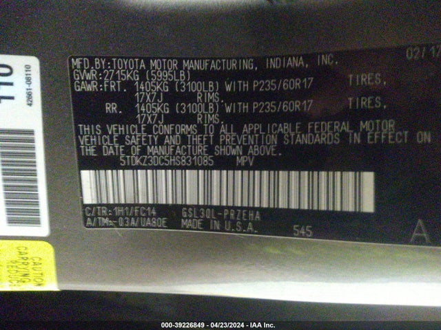 Toyota Sienna Le 8 Passenger 2017 5TDKZ3DC5HS831085 Image 9