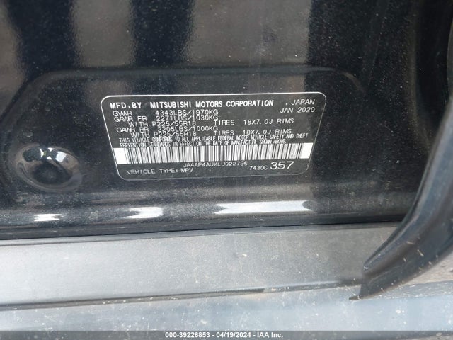 JA4AP4AUXLU022796 Mitsubishi Outlander Sport 2.0 Se