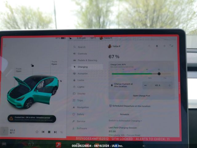 5YJYGDEE4MF152512 Tesla Model Y Long Range Dual Motor All-wheel Drive