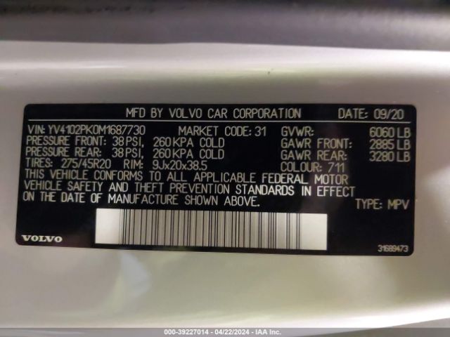 YV4102PK0M1687730 Volvo Xc90 T5 Momentum 7 Passenger