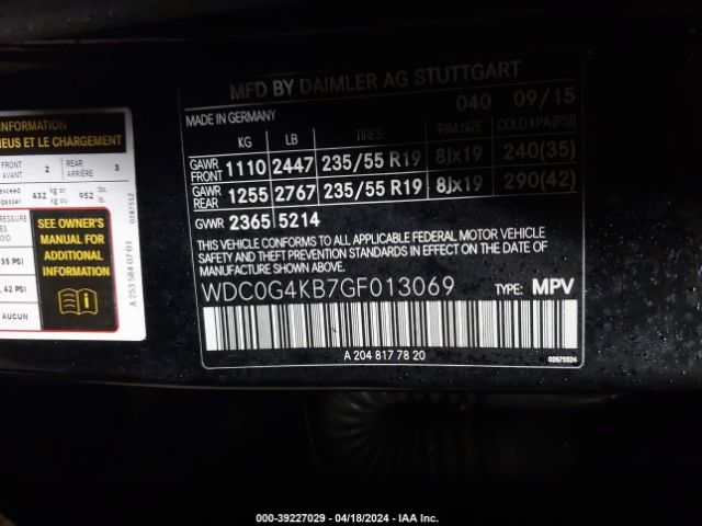WDC0G4KB7GF013069 Mercedes-Benz Glc 300 4matic