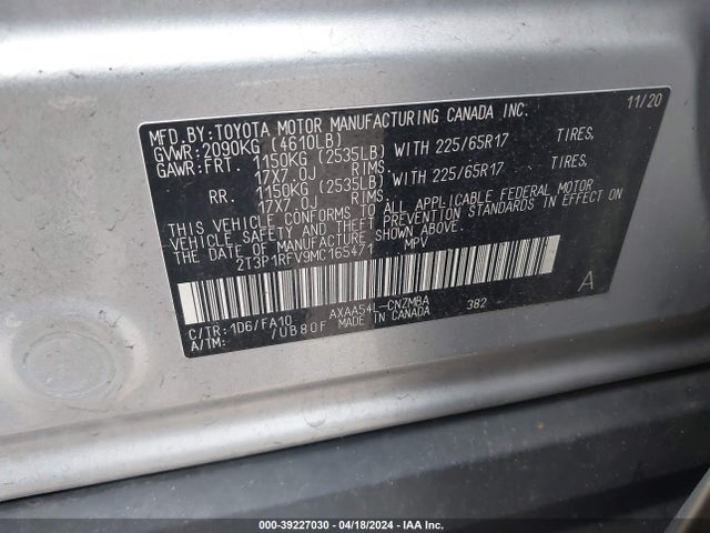 Toyota Rav4 Xle 2021 2T3P1RFV9MC165471 Image 9