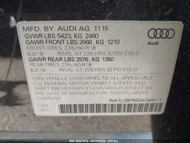 WA1L2BFP0GA084911 Audi Q5 2.0t Premium