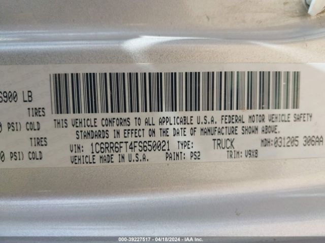1C6RR6FT4FS650021 RAM 1500 Tradesman