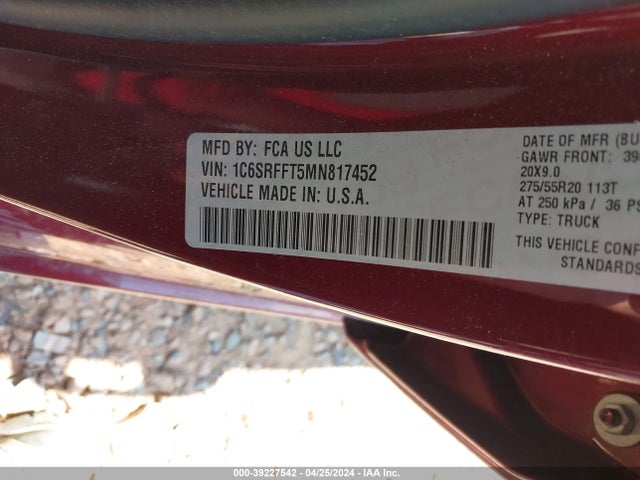 RAM 1500 Lone Star  4x4 5'7 Box 2021 1C6SRFFT5MN817452 Image 9