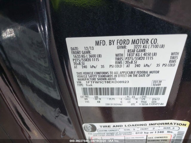 Ford F-150 King Ranch 2014 1FTFW1CT8EKD08923 Image 9