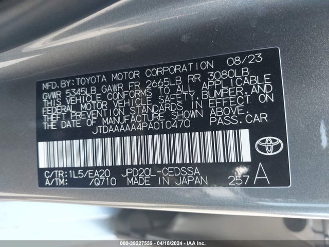 Toyota Mirai Xle 2023 JTDAAAAA4PA010470 Image 9