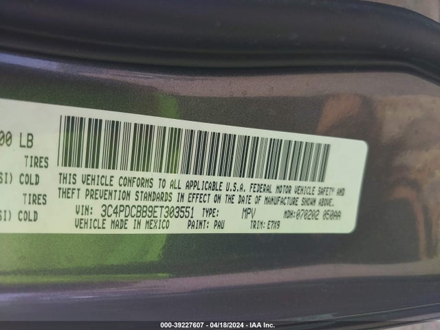 Dodge Journey Sxt 2014 3C4PDCBB9ET303551 Image 9