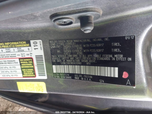 Toyota Sienna Le 8 Passenger 2017 5TDKZ3DC9HS820980 Image 9