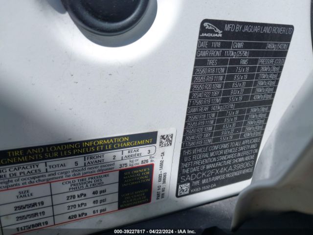 SADCK2FX4KA398063 Jaguar F-pace 25t Prestige