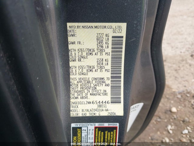 Nissan Frontier King Cab S 4x2 2022 1N6ED1CL2NN654446 Image 9