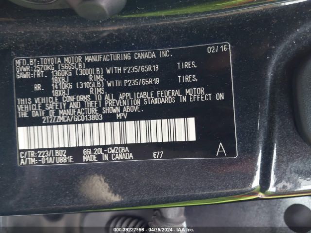 2T2ZZMCA7GC013803 Lexus RX 350