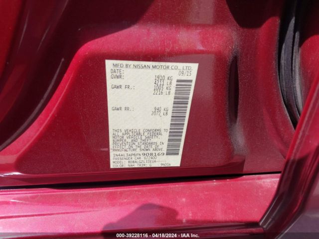 1N4AL3AP6FN908169 Nissan Altima 2.5 S