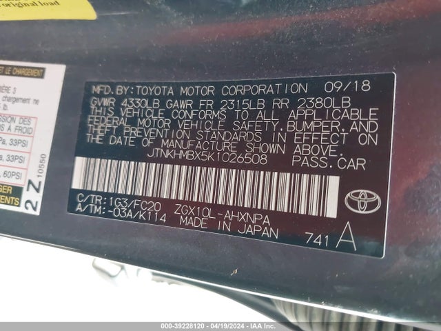 Toyota C-HR LE 2019 JTNKHMBX5K1026508 Image 9