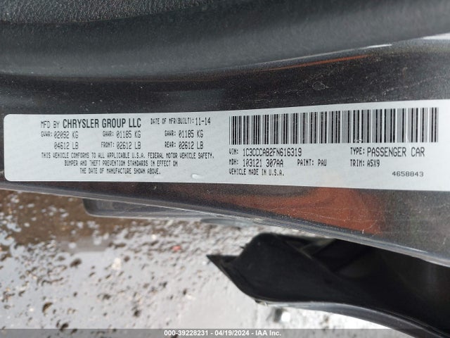 Chrysler 200 Limited 2015 1C3CCCAB2FN616319 Image 9
