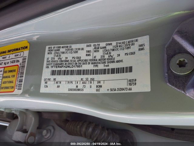 1FTER4FH2NLD17851 Ford Ranger Xlt