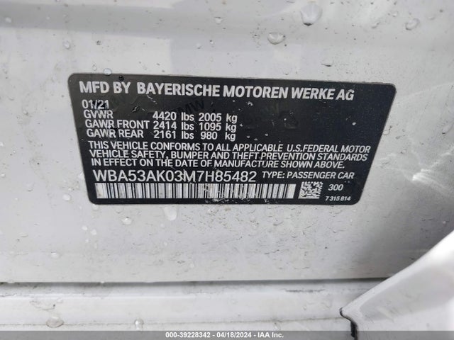 BMW 228i Gran Coupe Sdrive 2021 WBA53AK03M7H85482 Image 9