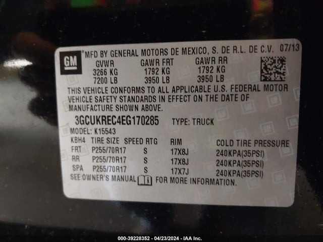 Chevrolet Silverado 1500 1lt 2014 3GCUKREC4EG170285 Image 9