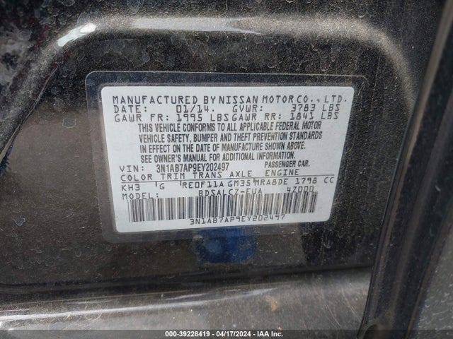Nissan SENTRA S 2014 3N1AB7AP9EY202497 Image 9