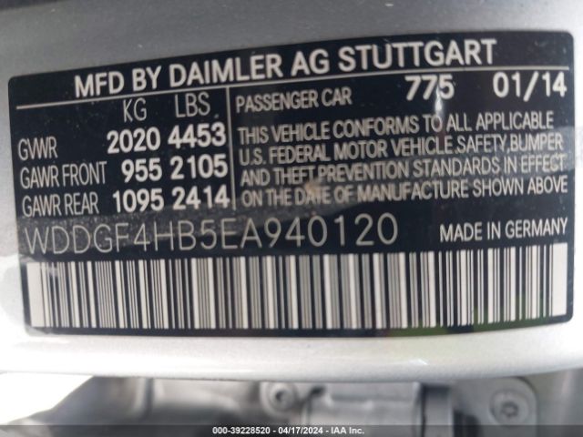 WDDGF4HB5EA940120 Mercedes-Benz C 250 Luxury/sport