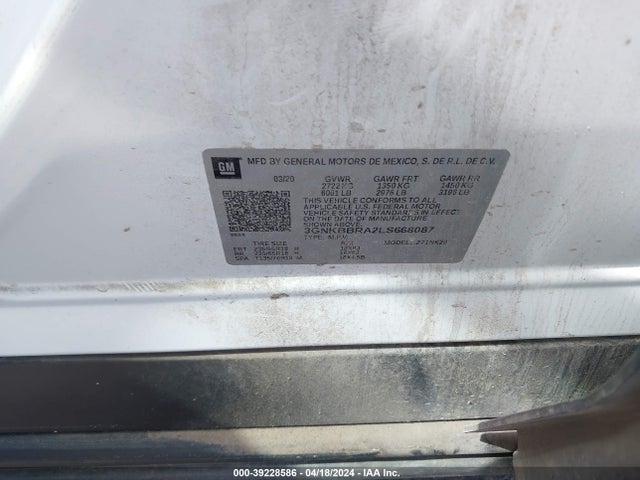 3GNKBBRA2LS668087 Chevrolet Blazer Fwd 1lt