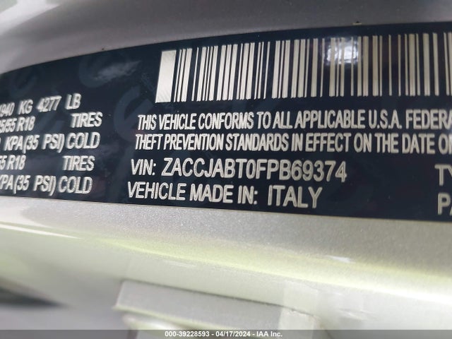 Jeep Renegade Latitude 2015 ZACCJABT0FPB69374 Image 9