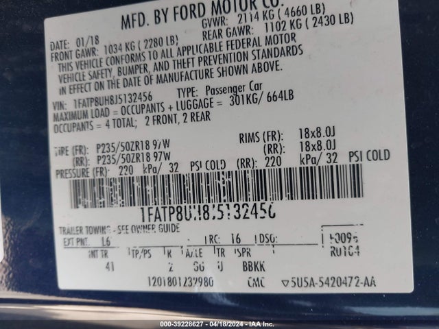 Ford Mustang Ecoboost Premium 2018 1FATP8UH8J5132456 Image 9