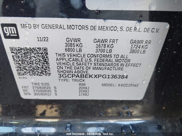Chevrolet Silverado 1500 2wd  Short Bed Custom 2023 3GCPABEKXPG136384 Image 9