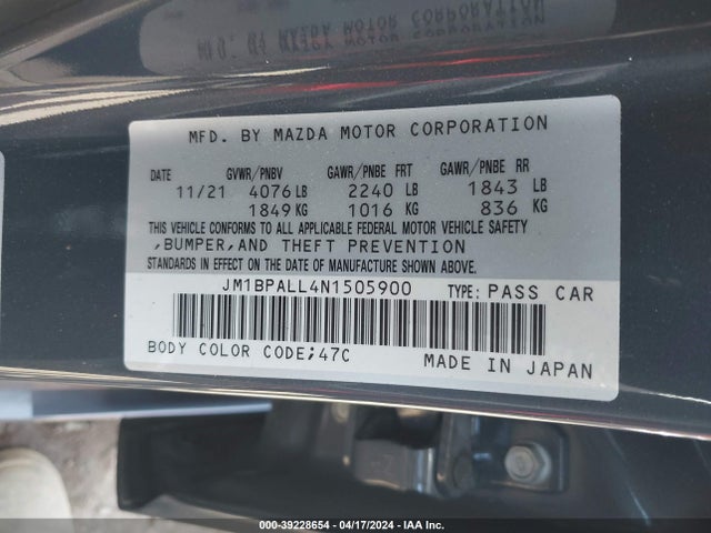 Mazda Mazda3 Carbon Edition 2022 JM1BPALL4N1505900 Image 9