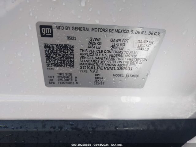 3GKALPEV8ML389931 GMC Terrain Fwd Slt