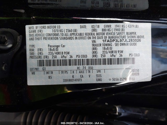 Ford FOCUS ST 2018 1FADP3L97JL283026 Image 9