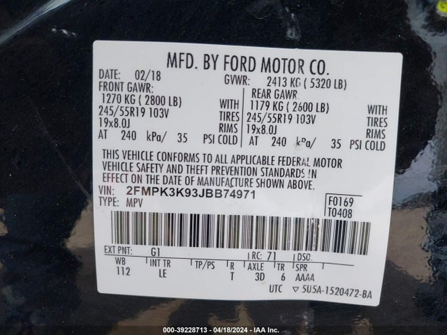 Ford Edge Titanium 2018 2FMPK3K93JBB74971 Image 9