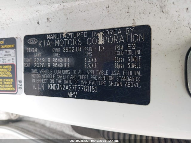 KIA Soul 2015 KNDJN2A27F7781181 Image 9