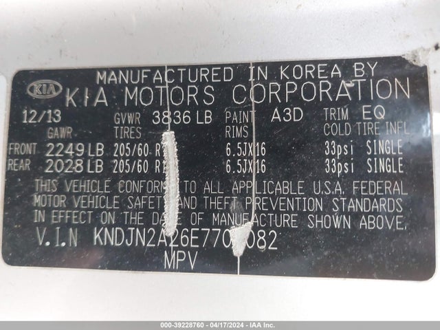 KIA Soul 2014 KNDJN2A26E7706082 Image 9