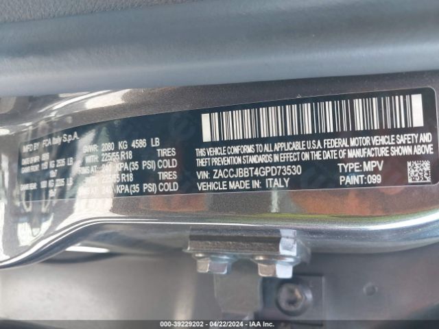 ZACCJBBT4GPD73530 Jeep Renegade Justice