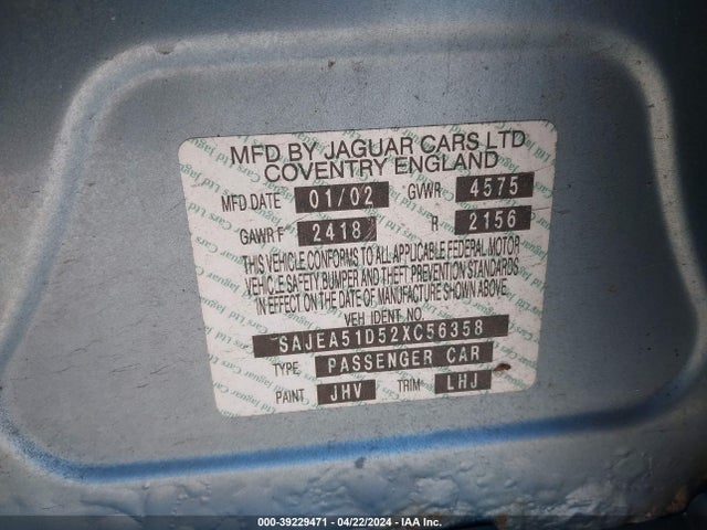 2002 JAGUAR X-TYPE SAJEA51D52XC56358 Photo 8