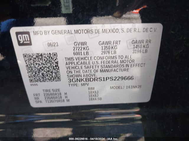 Chevrolet Blazer Fwd 3lt 2023 3GNKBDRS1PS229666 Image 9
