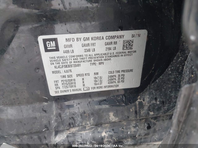 KL4CJFSB3EB720491 Buick Encore Convenience