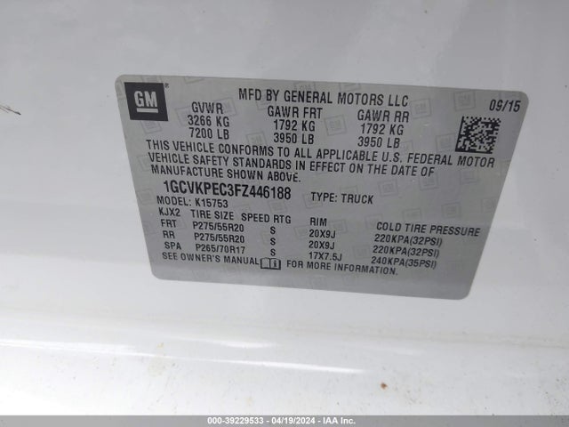 Chevrolet Silverado 1500 Ls 2015 1GCVKPEC3FZ446188 Image 9